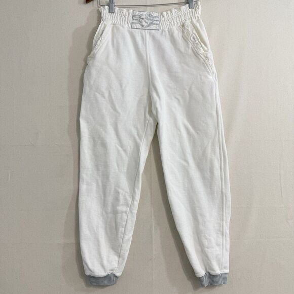 Vtg 80s Ton Sur Ton Sweat Pants Women Size Small/Medium Off-White *yellow stain - Picture 1 of 11